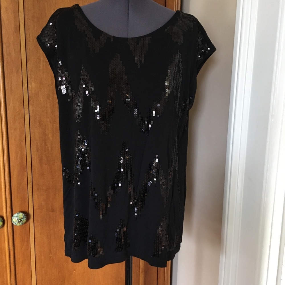 Marseille Zig Zag Sequin Sleeveless Top